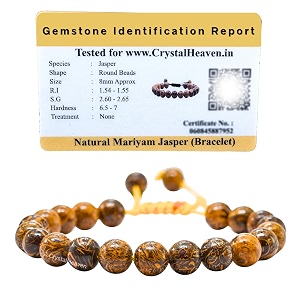 crystal heaven certified natural healing crystal bracelet for women men - aaa grade original healing gemstone adjustable bracelet for yoga reiki meditation feng shui mariam jasper
