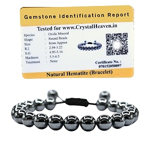 crystal heaven certified natural healing crystal bracelet for women men - aaa grade original healing gemstone adjustable bracelet for yoga reiki meditation feng shui hematite