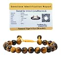 Certified Tiger Eye Agate Bracelet for Women Men with Healing Crystal