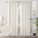 Natural Linen Curtains 96 Inches Long for Living Room 2 Panels Set Back Tab Pocket Light Filtering Semi Sheer Airy Farmhouse Flax Linen Drapes for Bedroom Dining Room (Cream/Off White) 8 FT