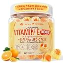 Natural Liposomal Vitamin E 1000 IU Gummies(450mg d-Alpha Tocopherol)60 Ct