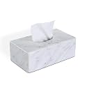 Natural Marble Tissue Box Cover, Carrara White Tissue Box Holder