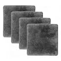 Natural Medical Sheepskin Pad, Non-Slip Back, Charcoal, 17 x 17 in, 4 Pack