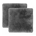Natural Medical Sheepskin Pad, Non-Slip Back, Charcoal, 17 x 17 in, 2 Pack