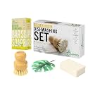 Natural Non-Toxic Dish Washing Soap - Dyes And Fragrance Free - Vegan Cruelty-Free Eco-Friendly And Zero Waste Dishwashing Handmade Solid Bar Soaps Detergent &amp; Biodegradable (Lemon Bundle)