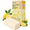 Natural Non-Toxic Dish Washing Soap - Dyes And Fragrance Free - Vegan Cruelty-Free Eco-Friendly And Zero Waste Dishwashing Handmade Solid Bar Soaps Detergent & Biodegradable (Lemon Single)
