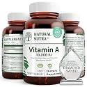 Natural Nutra Vitamin A 10000 IU Softgels, Vitamin A 100 Count
