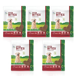 natural remedies derma bites - soft chews long sticks for dogs amp puppies supports healthy skin amp coat gluten-free strawberry flavor easily digestible treats for all life stages 75g pack of 5