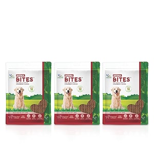 natural remedies derma bites - soft chews long sticks for dogs amp puppies supports healthy skin amp coat gluten-free strawberry flavor easily digestible treats for all life stages 75g pack of 3