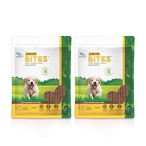 natural remedies junior bites - puppy growth treats soft chew cubes for pups of all breeds healthy growth easily digestible grain amp gluten-free natural amp safe milk flavor 75g each pack of 2