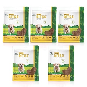 natural remedies junior bites - puppy growth treats soft chew cubes for pups of all breeds healthy growth easily digestible grain amp gluten-free natural amp safe milk flavor 75g each pack of 5