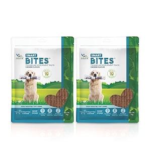 natural remedies smart bites - training amp development treats for dogs amp puppies of all breeds easily digestible soft chew short sticks grain amp gluten-free chicken flavor 75g pack of 2
