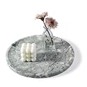 Natural Round Marble Tray, 11.7in Decorative Vanity Catchall Countertop Organizer for Jewelry Perfume Candles, Multi-Purpose Decorative Serving Tray - Light Green Verda Antique