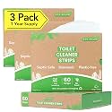 Natural Toilet Bowl Cleaner Strips, Unscented, Eco-friendly, Non-toxic, Septic Safe, Removes Odors & Stains, Plastic-free, Toilet Bowl Cleaner for Quick and Easy Cleaning (180 count)