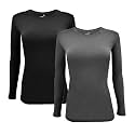 Natural Uniforms Women’s Long Sleeve Underscrub T-Shirt – Cotton Blend Scrub Base Layer for Nurses &amp; Medical Professionals