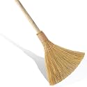Natural Whisk Sweeping Hand Handle Broom - Brooms for Wedding Jumping Ceremony Halloween DIY Decoration - Vietnamese Straw Soft Broom - 12.2" Width, 27.95" Length