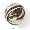Natural Wool roving, 8 OZ. Best for Needle Felting, handcrafts and Spinning. Natural Colours, un-Dyed. (Brown Zebra(Ecru/Mocha), 8 oz)