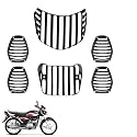 PVC Black Headlight Grill Tail and Indicator Set of HF Deluxe (Pack of 6)