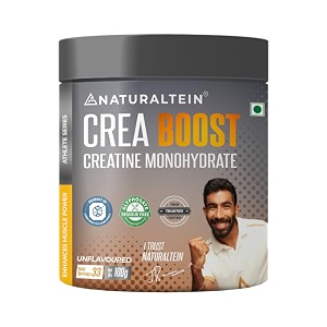 naturaltein creatine monohydrate unflavoured 100 grams 33 servings boosts strength endurance amp muscle recovery  no fillers no preservativesfast recoveryincreases muscle mass