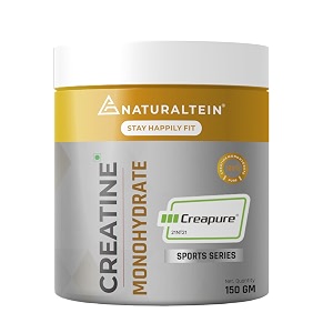 naturaltein creatine monohydrate creapure  150 g  increases strength muscle size amp endurance  unflavoured vegan amp pure micronized creatine  fast recovery amp enhanced performance