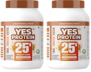naturaltein fermented yeast protein powder  25g protein per scoop  vegan plant protein plant-based protein
