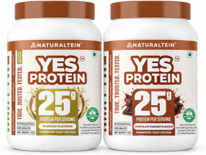 naturaltein fermented yeast protein powder  25g protein per scoop  vegan plant protein plant-based protein