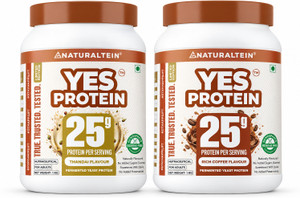 naturaltein fermented yeast protein powder  25g protein per scoop  vegan plant protein plant-based protein