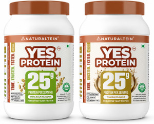 naturaltein fermented yeast protein powder  25g protein per scoop  vegan plant protein plant-based protein