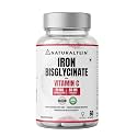NATURALTEIN Iron Bisglycinate with Vitamin C – 60 Tablets | 29 mg Elemental Iron | Gentle on Stomach | Supports Women’s Energy, Vitality & Healthy Blood Levels