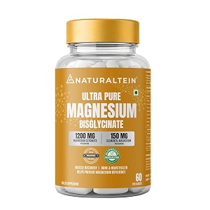 naturaltein magnesium glycinate 1200mg 150mg elemental  chelated high absorption magnesium supports sleep quality amp muscle relaxation  glyphosate tested  60 tablets