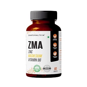naturaltein  zma zinc magnesium vitamin b6- enhanced absorption sports recovery 60 tablets