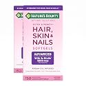 Nature's Bounty Advanced Hair, Skin &amp; Nails, Argan-Infused Vitamin Supplement with Biotin and Hyaluronic Acid, 150 Rapid Release Softgels (Pack of 2)
