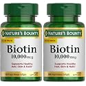 Nature's Bounty Biotin Hair Skin and Nails Vitamins, 180 Softgels (Pack of 2)