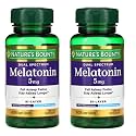 Nature's Bounty Melatonin 5mg Dual Spectrum, 100% Drug Free Sleep Supplement, Quick Release and Extended Release, Promotes Relaxation and Sleep Health, 60 Bi-Layer Tablets (Pack of 2)