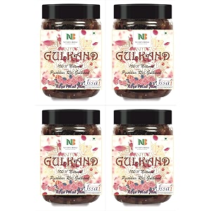 nature39s bridge natural gulkand  pure sun-cooked damask rose petals amp rock sugar  digestive amp natural coolant  no artificial flavors  pushkar raj gulkand  rosepetal jam - 400 gm x 4 jar