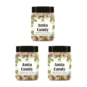 nature39s bridge sweet amla candy 3 x 300 gm jar pack total 900 gm  organic amla candy  dry amla candy  organic indian gooseberries without preservatives