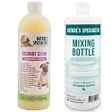 Nature's Specialties Mixing Bottle and Dog Shampoo Concentrate Bundle, Easy to Read Measurements Mixing Bottle 32 oz, Coconut Clean Dog Shampoo Conditioner Concentrate 16 oz