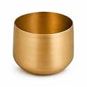 Nature's Touch Decorative Urli Candle Jar for Candle Making | Metal Urli Container for Wax Candles, Diya & Home Decoration | Reusable Candle Holder (3, Round Cutting Bowl)