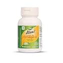 Nature's Way Alive Omega 3 -500 mg|Pure Algal Oil Plant Omega for Heart & Brain Wellness -100% Veg,No Fish Burps - 200 mg DHA Supports Heart ,Joints ,Brain & Eye Health - 60 Capsules for Men & Women - Easy abs