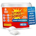 Nature Clean Stink Bombs Laundry Odor Eliminator, Deodorizer Pods, 60 Count