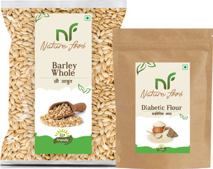 nature food best quality barley whole 3kg  diabetic flour 1kg  combo 3kg 1kg