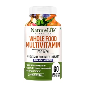 nature life nutrition wholefood multivitamin for men  anti-oxidants energy metabolism immunity amp muscle function - 60 veg capsules