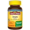Nature Made Iron 65 mg (from Ferrous Sulfate) Tablets for Red Blood Cell Formation (365 ct.).