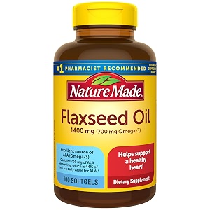 nature made organic flaxseed oil 1400 mg omega 3 - 6 - 9 100 liquid softgels