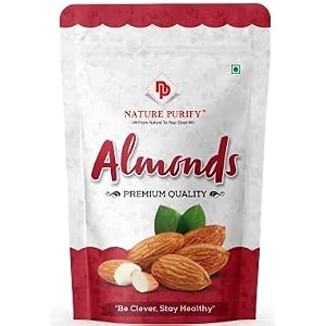 nature purify almond-250 gram high fiber amp delicious  fresh amp natural  for free time snacking and diting  delicious amp nutricious  dryfruits almond-250 gram