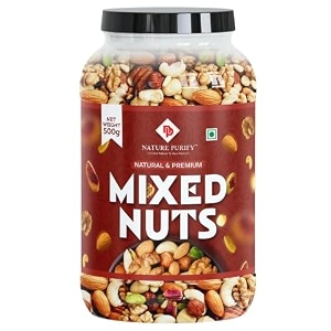 nature purify mix dry fruit 500gm  dried almonds black raisins cashewnuts cranberries black dates amp many more  high energy dry nut snacks  festive gift