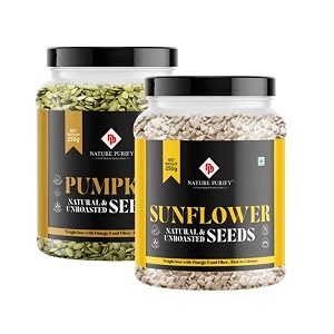 nature purify natural amp premium pumpkin seeds - sunflower seeds for eating combo 250g2 total 500gram immunity booster and protein rich seeds  healthy diet snacks