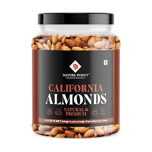 nature purify natural premium almonds 500 gram badam giri  high in fiber amp boost immunity  real nuts  whole natural dry fuits festive gift