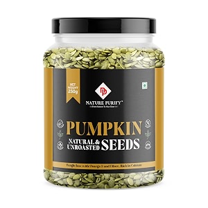 nature purify premium pumpkin seeds 250 gram  kaddu seeds for eating  immunity booster and fiber rich  healthy diet snacks