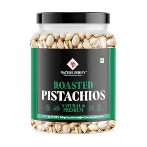 nature purify roasted amp salted jumbo pistachios pista 250gram jar  super crunchy amp delicious healthy snack  vitamins amp minerals rich